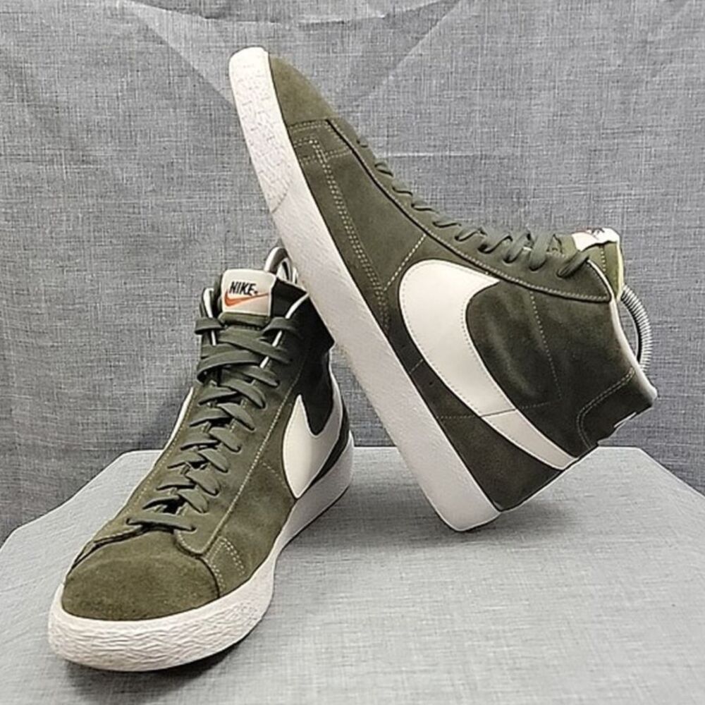 Nike Blazer Mid Premium 2016 429988-303 Green Olive Suede Sneaker Men's SZ 12